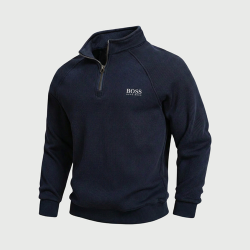 HB™ Fleece-Lined Ribbed Half-Zip Sweater